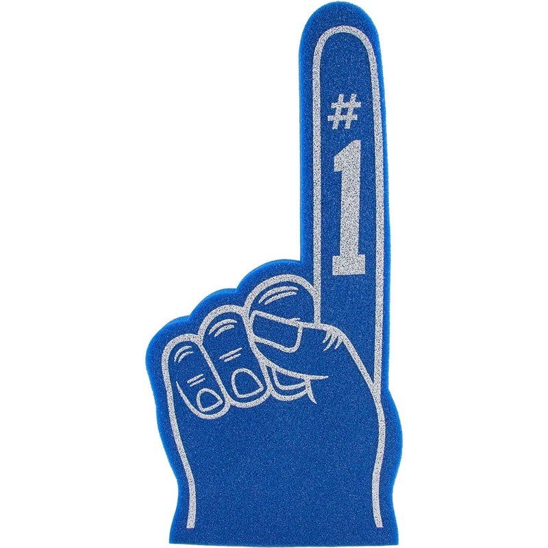 FUNSTITUTION Giant Foam Finger 18 Inch- Number 1 Universal Foam Hand for All Occasions - Cheerleading for Sports - Exciting Vibrant Colors use as Celebration Pom Poms- Great for Sports Events Games School Business - Image 1